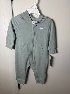 Nike Sage Green Hooded Infant One-Piece Footie